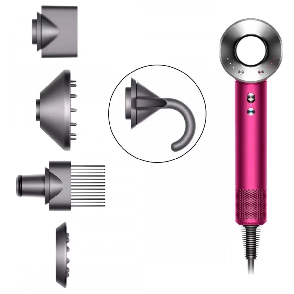 Фен Dyson Supersonic HD07 (Цвет: Fuchsia / Nickel)