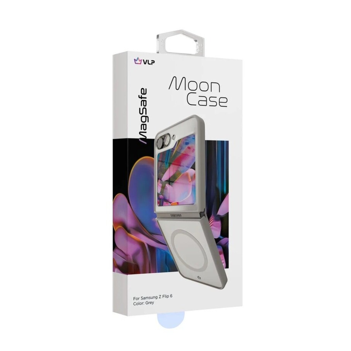 Чехол-накладка VLP Moon Сase MagSafe для смартфона Samsung Galaxy Z Flip 6 (Цвет: Grey)