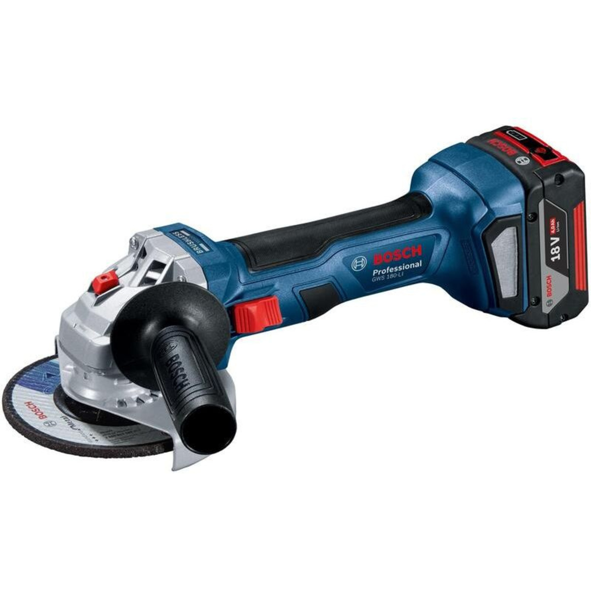 Углошлифовальная машина Bosch GWS 180-LI (Цвет: Blue)