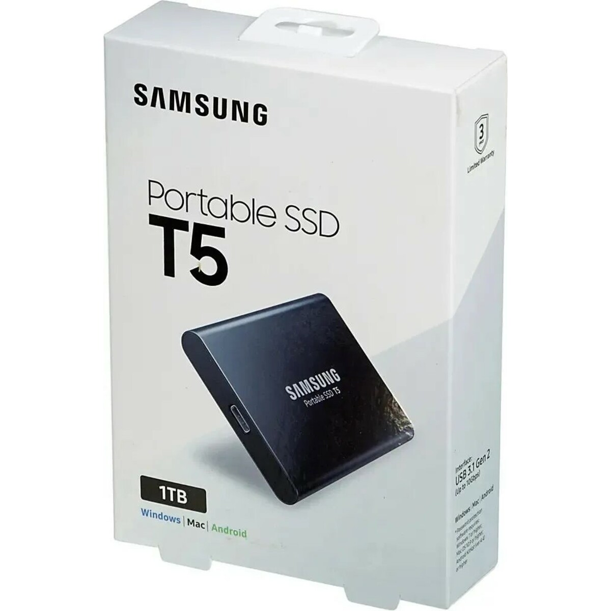 Накопитель SSD Samsung Portable SSD T5 1Tb MU-PA1T0B/WW, черный