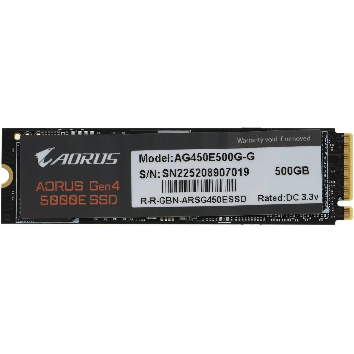 Накопитель SSD Gigabyte PCI-E 4.0 x4 500Gb AG450E500G-G 