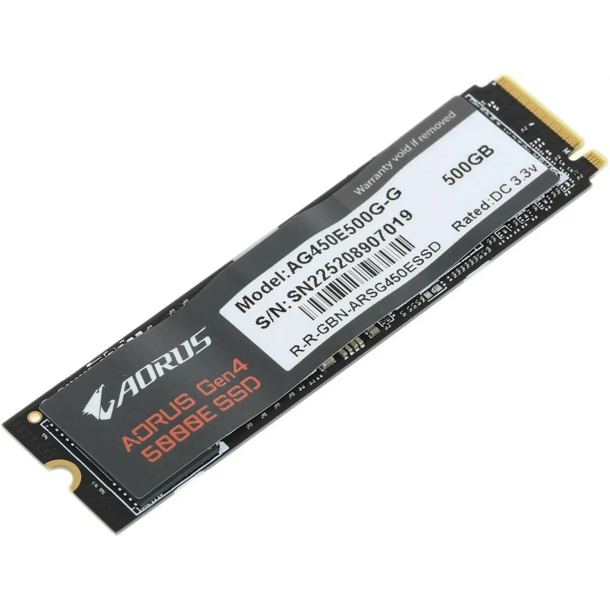 Накопитель SSD Gigabyte PCI-E 4.0 x4 500Gb AG450E500G-G 