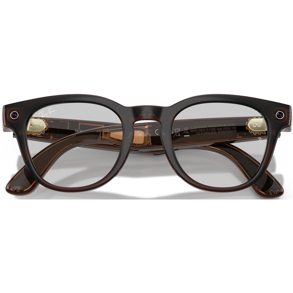 Умные очки Ray-Ban Meta Scriber Optics RW7002 (Gen 2) (Цвет: Transparent Shiny Umber / Clear)