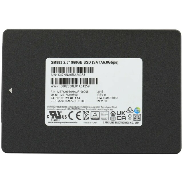 Накопитель SSD Samsung SATA III 960Gb MZ7KH960HAJR-00005