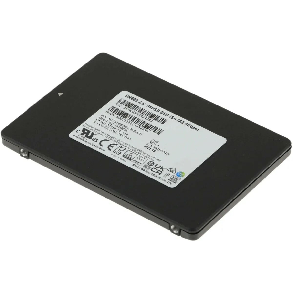 Накопитель SSD Samsung SATA III 960Gb MZ7KH960HAJR-00005
