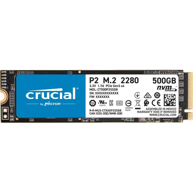 Накопитель SSD Crucial PCI-E 3.0 x4 500Gb CT500P2SSD8 P2 M.2 2280