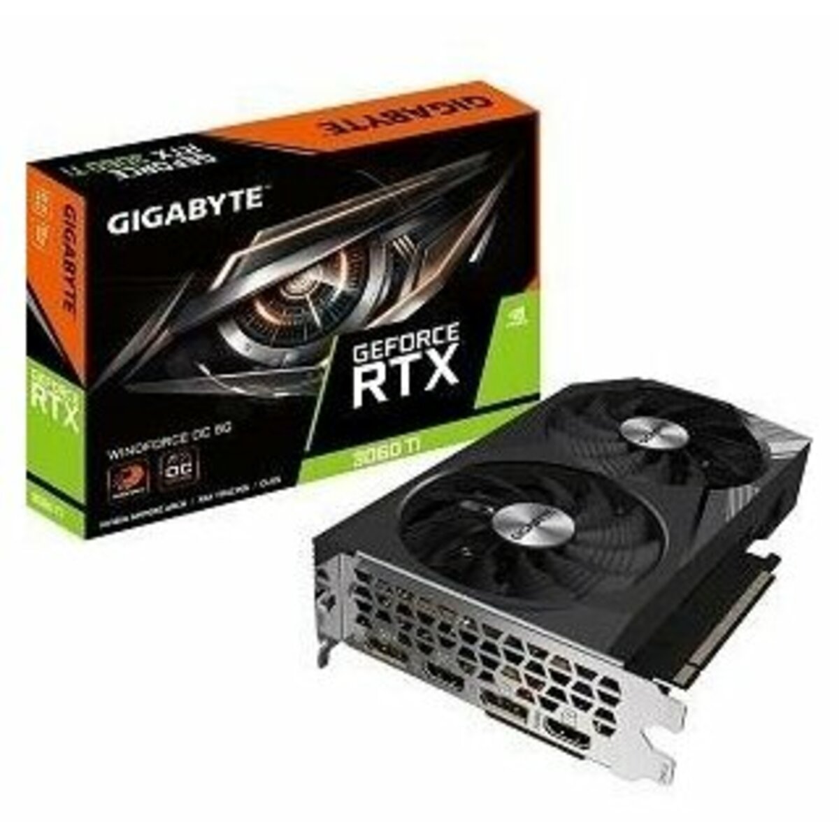 Видеокарта GIGABYTE PCI-E 4.0 GV-N306TWF2OC-8GD NVIDIA GeForce RTX 3060Ti 8192Mb 256 GDDR6 1680 / 14000 HDMIx2 DPx2 HDCP Ret