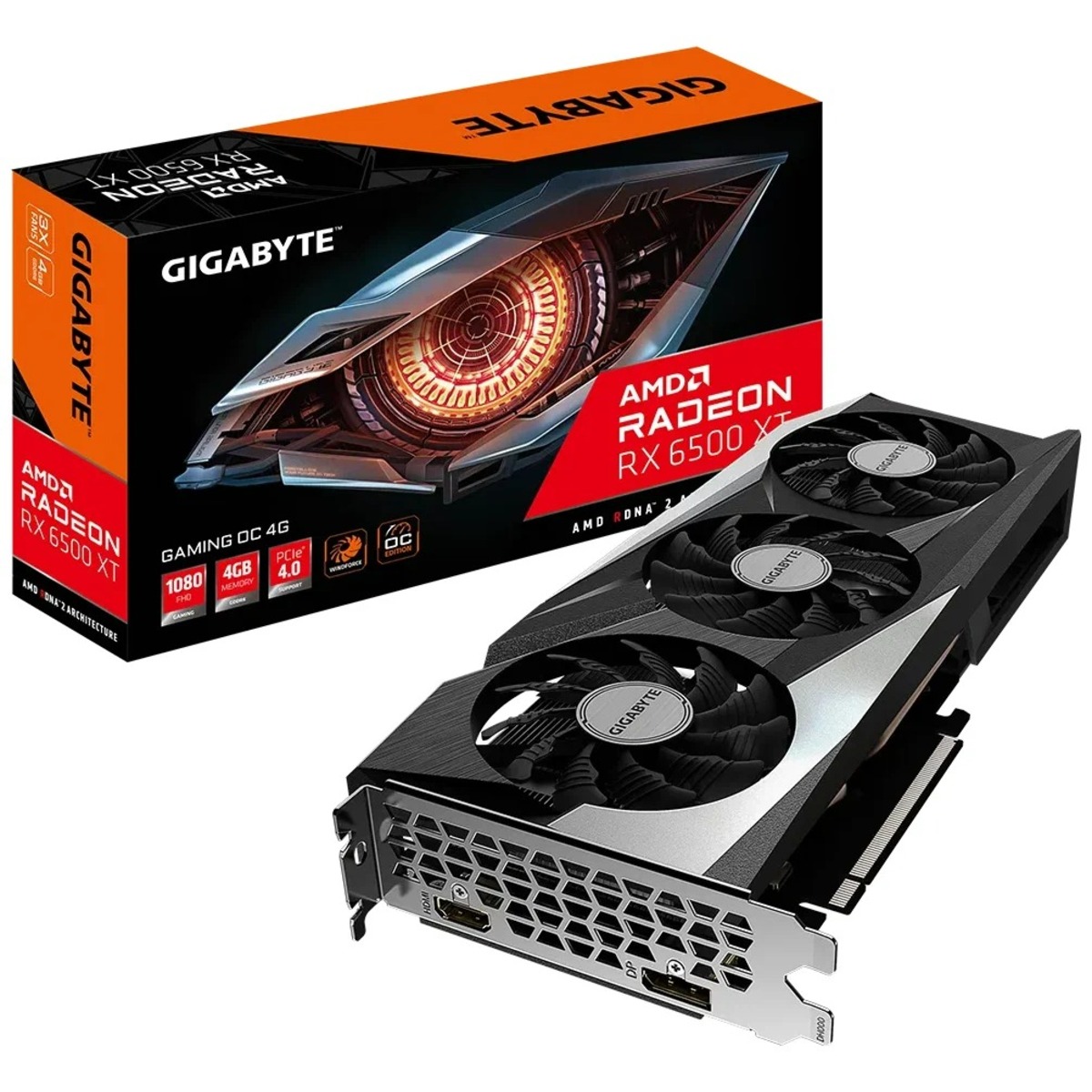 Видеокарта Gigabyte Radeon RX 6500 XT GAMING 4Gb OC 