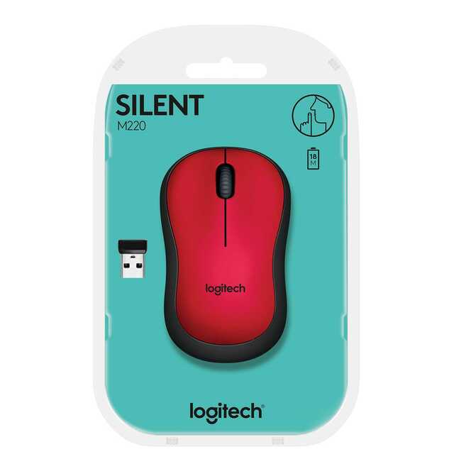 Беспроводная мышь Logitech M220 SILENT (Цвет: Red)