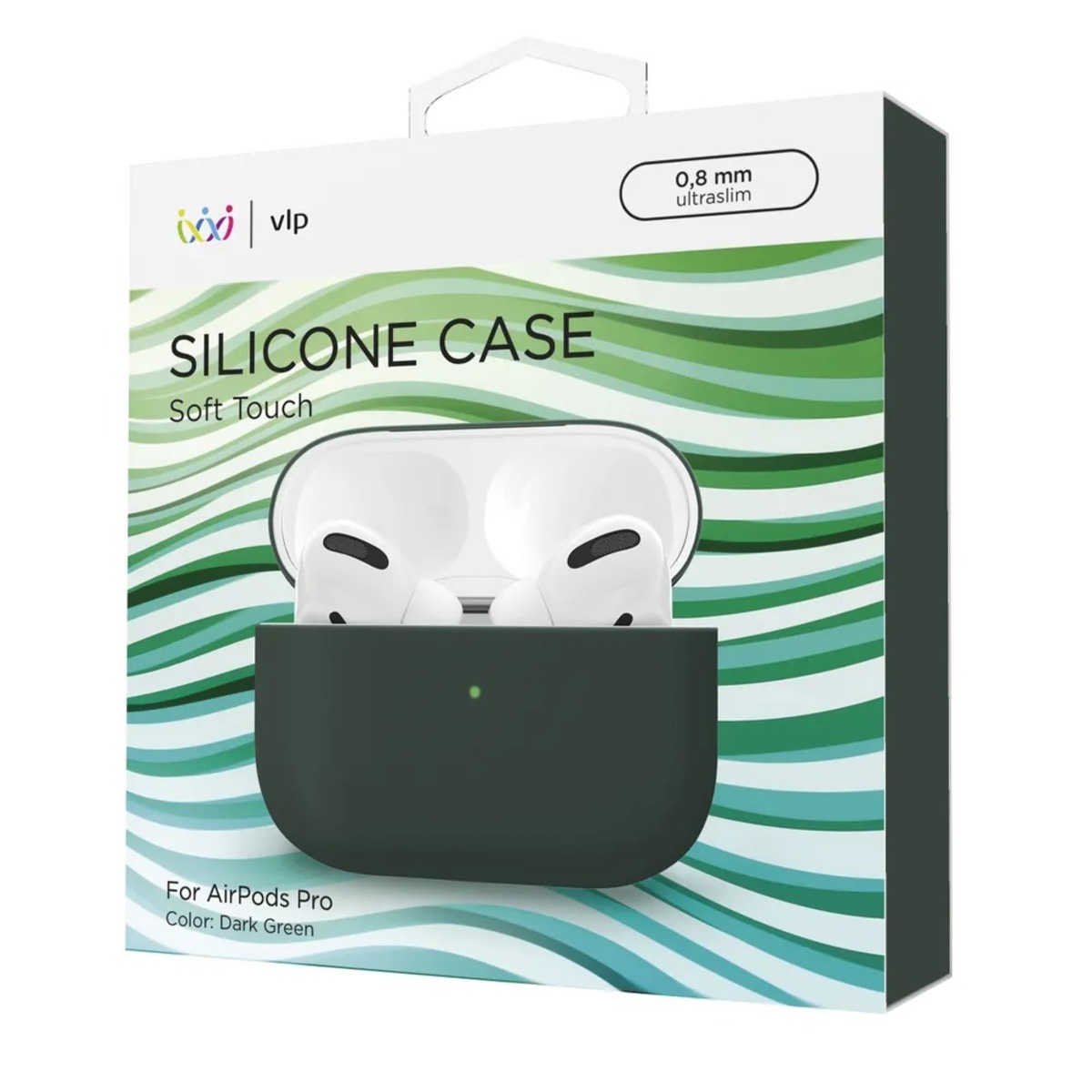 Чехол силиконовый VLP Silicone Case 0.8mm Soft Touch для Apple AirPods Pro (Цвет: Dark Green)