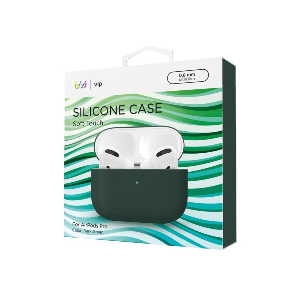 Чехол силиконовый VLP Silicone Case 0.8mm Soft Touch для Apple AirPods Pro (Цвет: Dark Green)