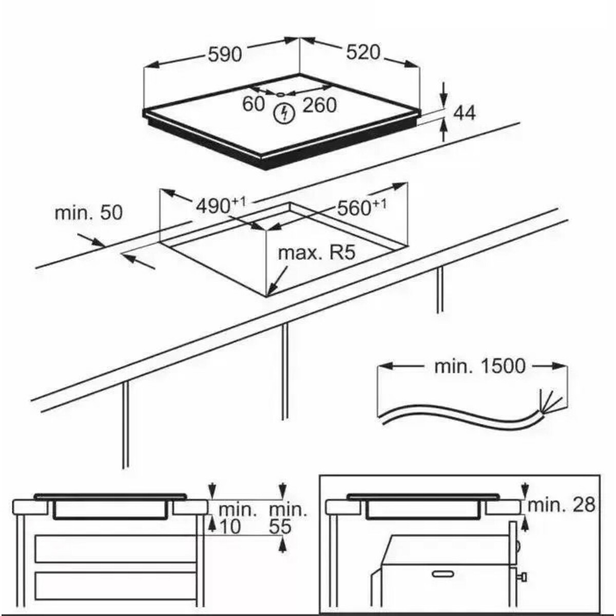 Варочная панель Electrolux EIS62453, черный