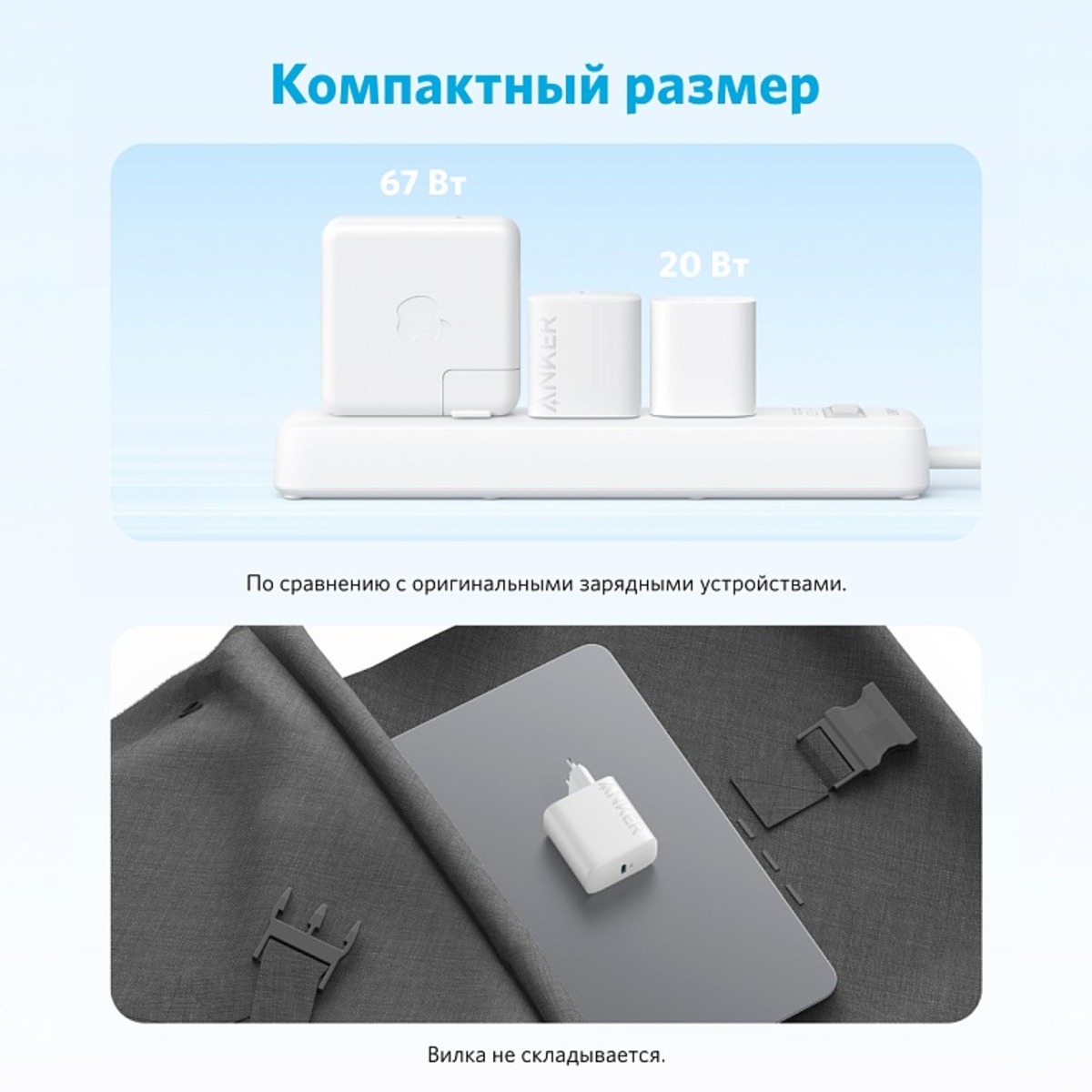 Сетевое зарядное устройство Anker Wall Charger USB-C 20W (Цвет: White)