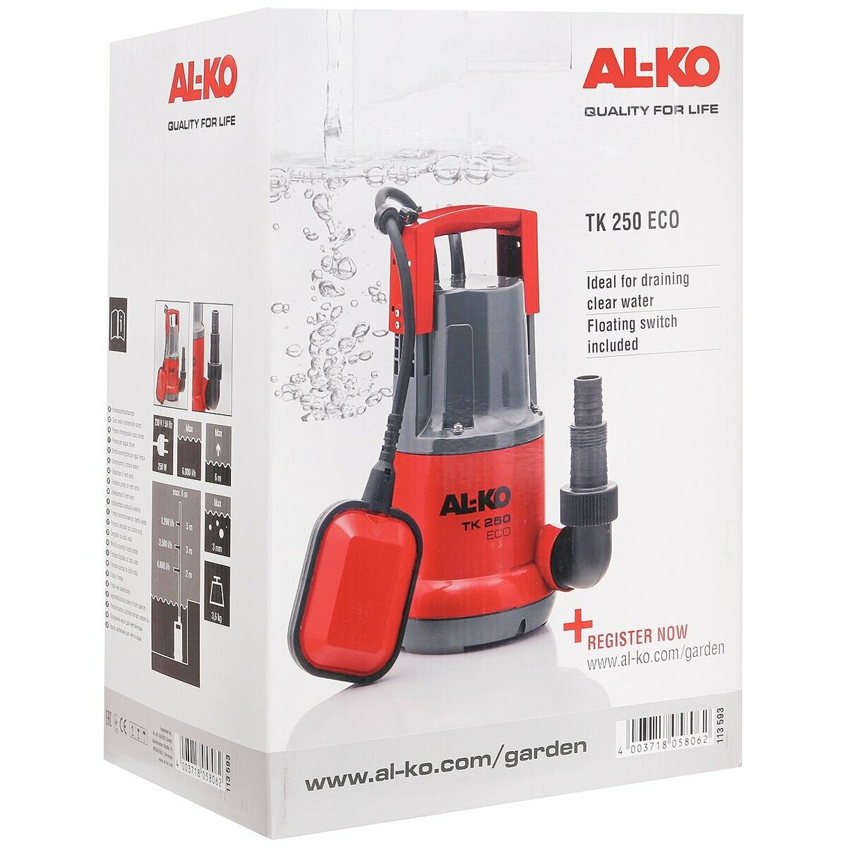 Насос дренажный Al-Ko TK 250 Eco 250Вт (Цвет: Red)