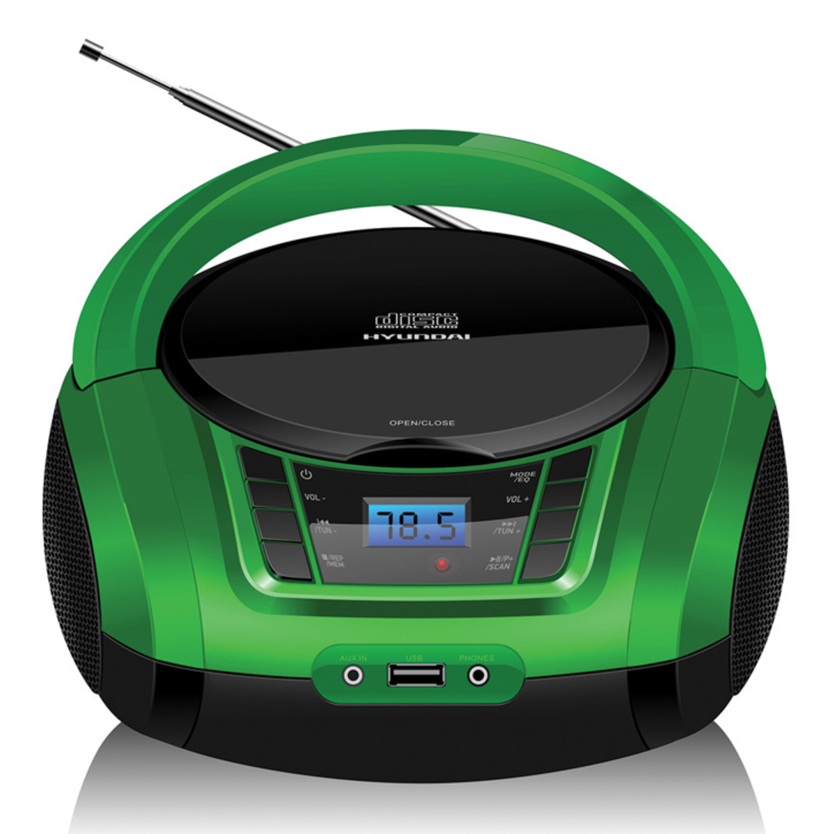 Магнитола Hyundai H-PCD360 (Цвет: Black / Green)