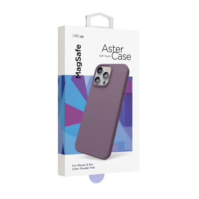 Чехол-накладка VLP Aster Case with MagSafe для смартфона Apple iPhone 15 Pro (Цвет: Powder Pink)
