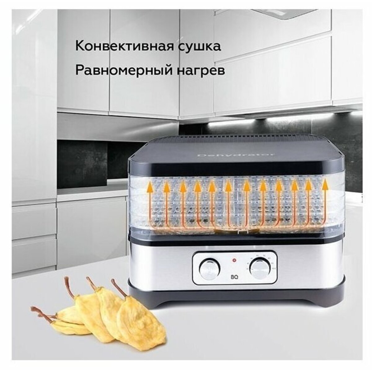 Сушилка для овощей и фруктов BQ FD1000 (Цвет: Black / Steel)