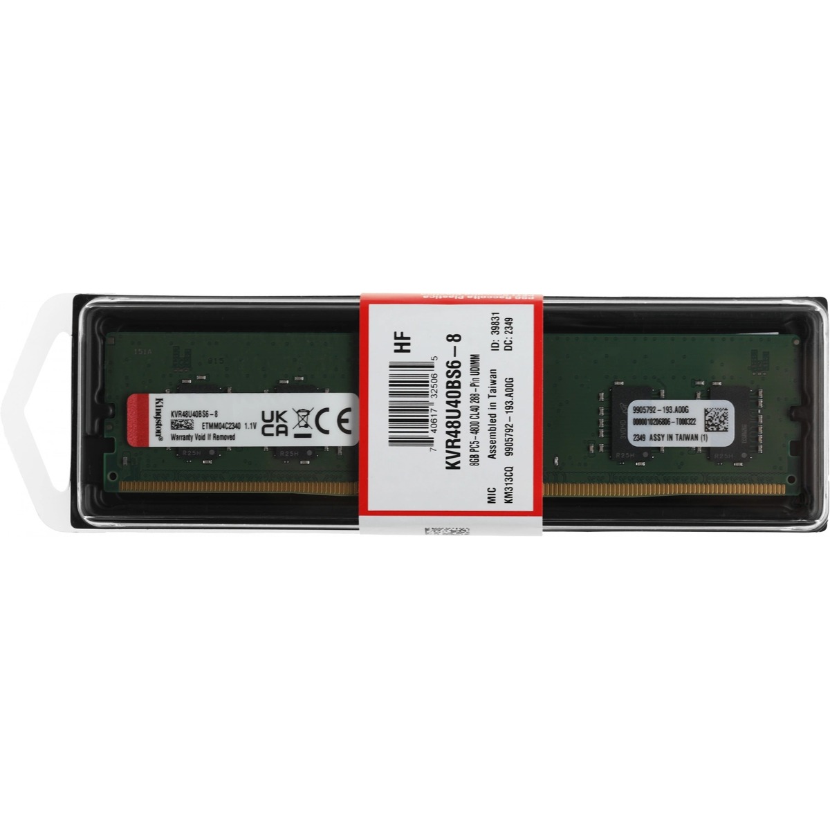 Память DDR5 8GB 4800MHz Kingston KVR48U40BS6-8