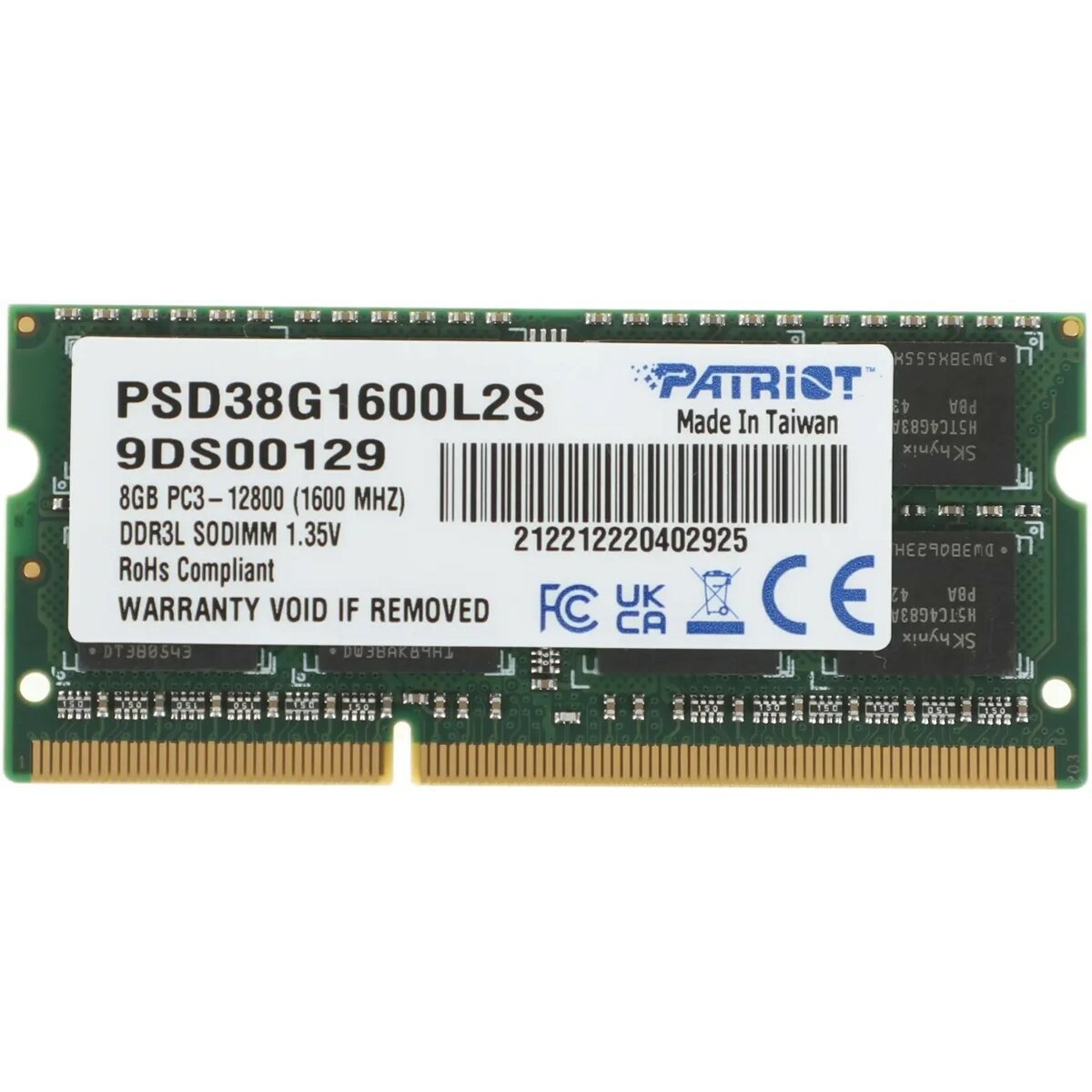Память DDR3 8Gb 1600Mhz Patriot PSD38G1600L2S 