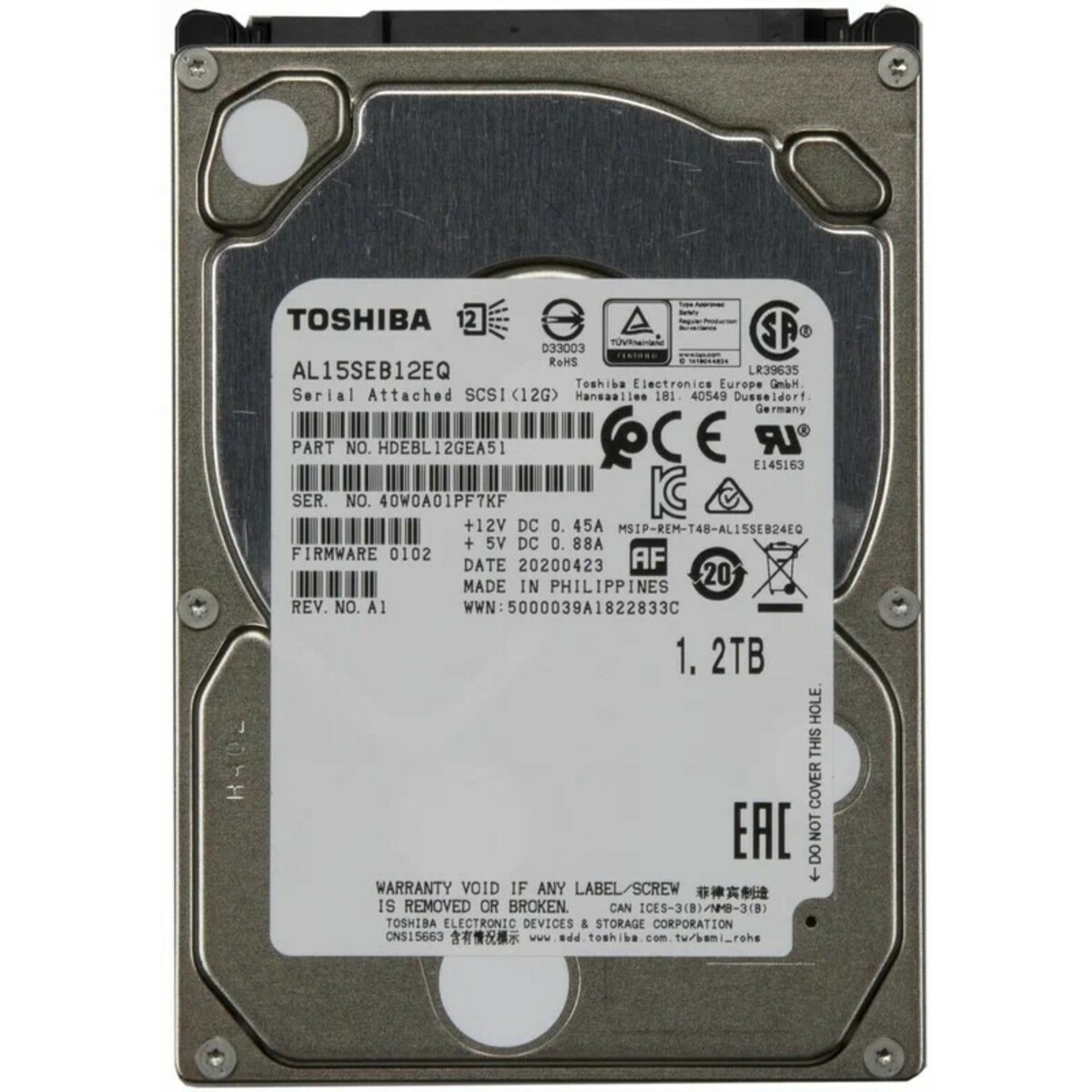 Жесткий диск Toshiba SAS2.5 1.2TB AL15SEB12EQ 