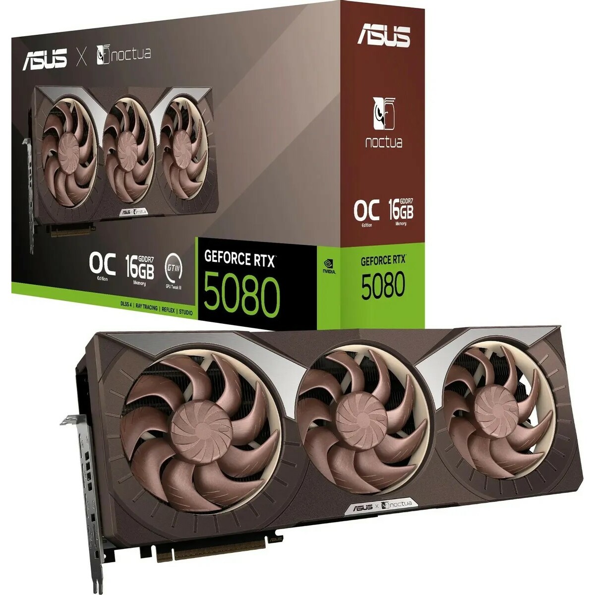 Видеокарта Asus GeForce RTX 5080 NOCTUA OC 16Gb (RTX5080-O16G-NOCTUA) Видеокарта Asus GeForce RTX 5080 NOCTUA OC 16Gb (RTX5080-O16G-NOCTUA)