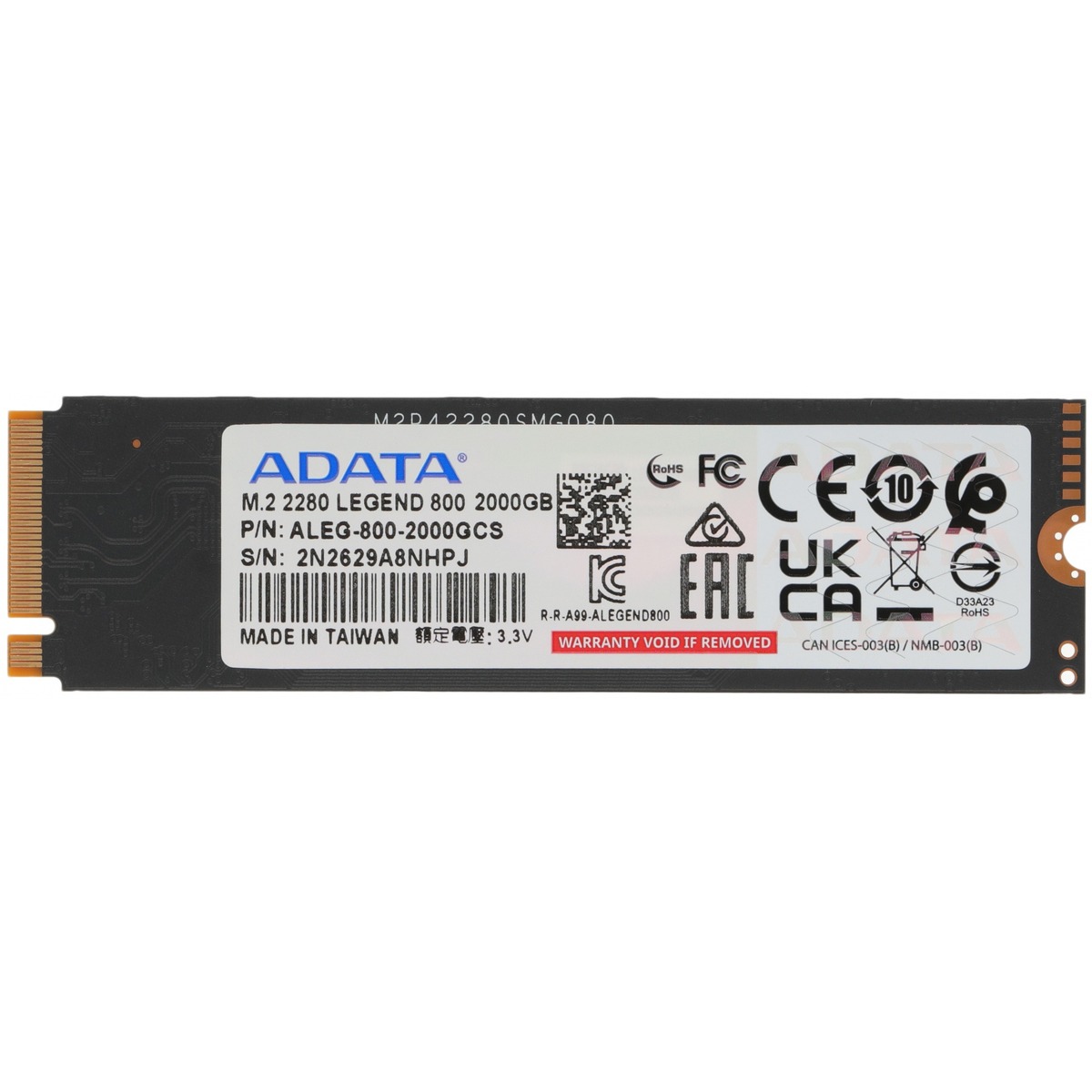 Накопитель SSD A-Data PCI-E 4.0 x4 2Tb ALEG-800-2000GCS