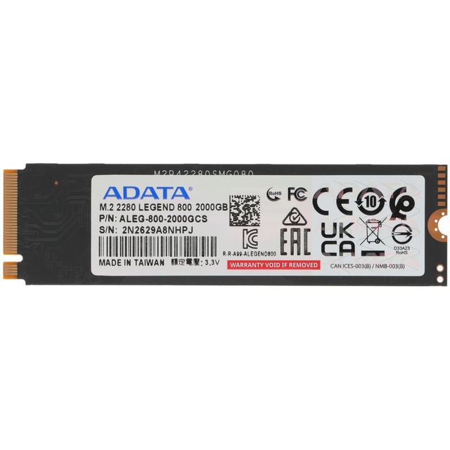 Накопитель SSD A-Data PCI-E 4.0 x4 2Tb ALEG-800-2000GCS