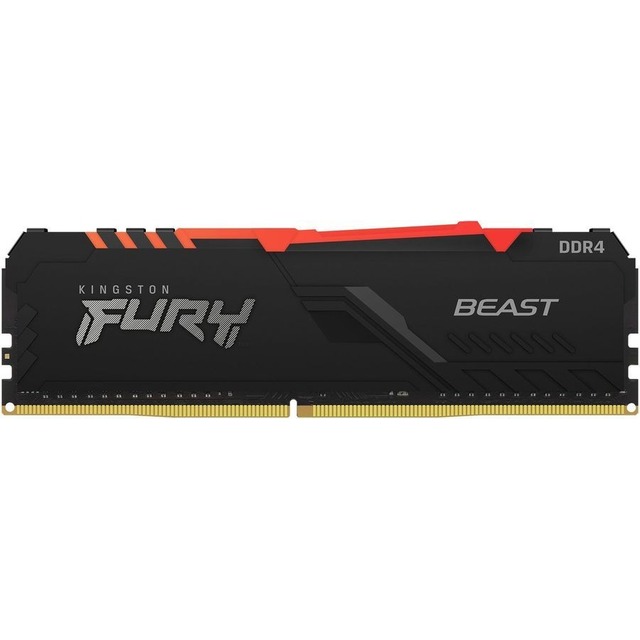 Память DDR4 16Gb 3200MHz Kingston KF432C16BBA / 16 Fury Beast Black RGB RTL PC4-25600 CL16 DIMM 288-pin 1.35В single rank