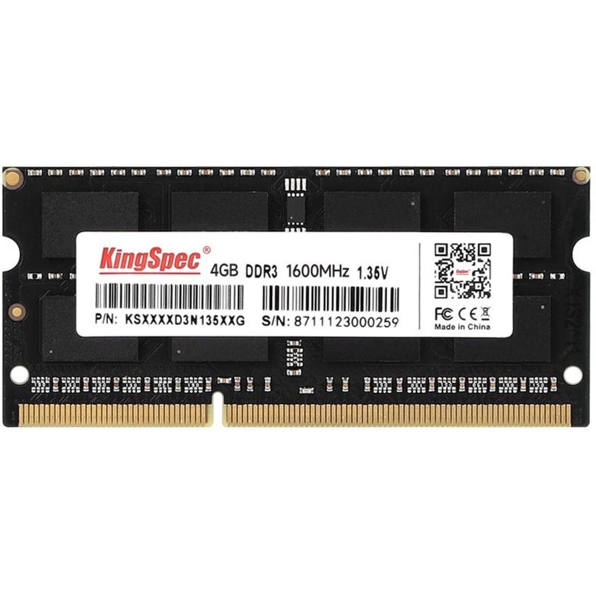 Память DDR3 4Gb 1600MHz Kingspec KS1600D3N13504G