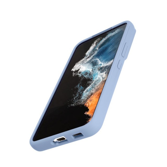 Чехол-накладка VLP Liquid Silicone Сase Antistatic для смартфона Samsung Galaxy S22 (Цвет: Blue Gray)
