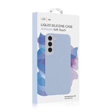 Чехол-накладка VLP Liquid Silicone Сase Antistatic для смартфона Samsung Galaxy S22 (Цвет: Blue Gray)
