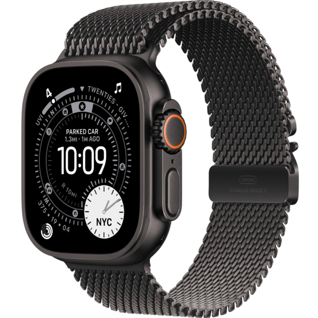 Умные часы Apple Watch Ultra 3 49mm Titanium Case with Milanese Loop L, черный Умные часы Apple Watch Ultra 3 49mm Titanium Case with Milanese Loop L, черный