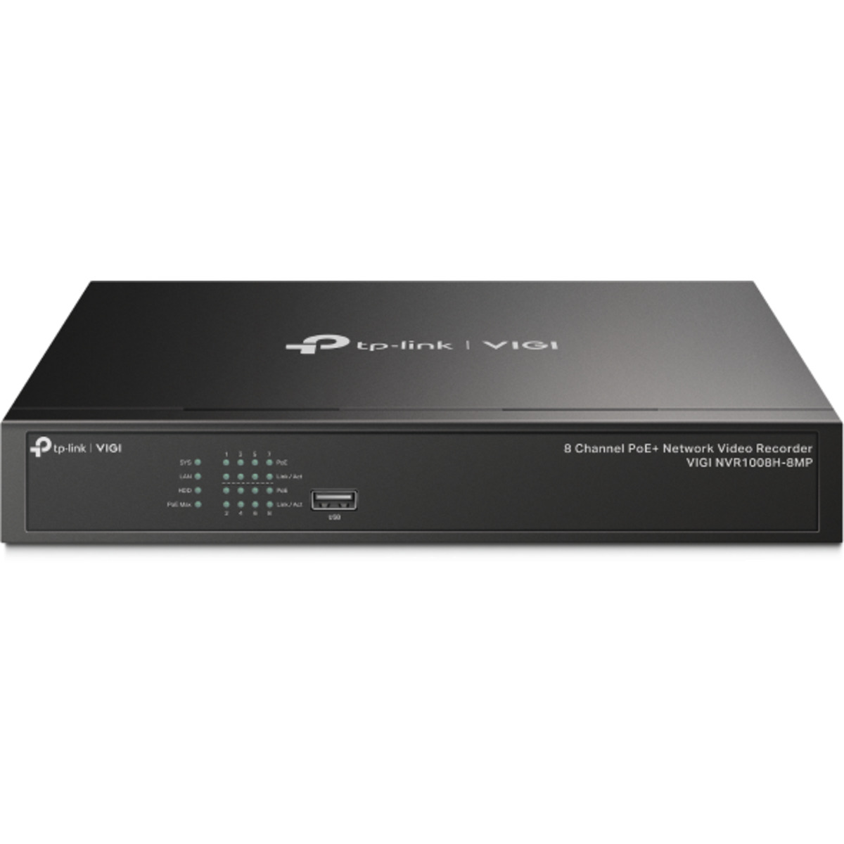 Видеорегистратор цифровой (IP) TP-Link NVR VIGI NVR1008H-8MP, черный