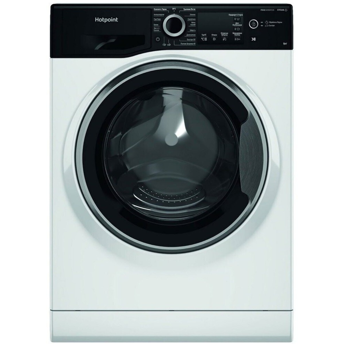 Стиральная машина Hotpoint NSB 6039 ZS VE RU (Цвет: White/Black)