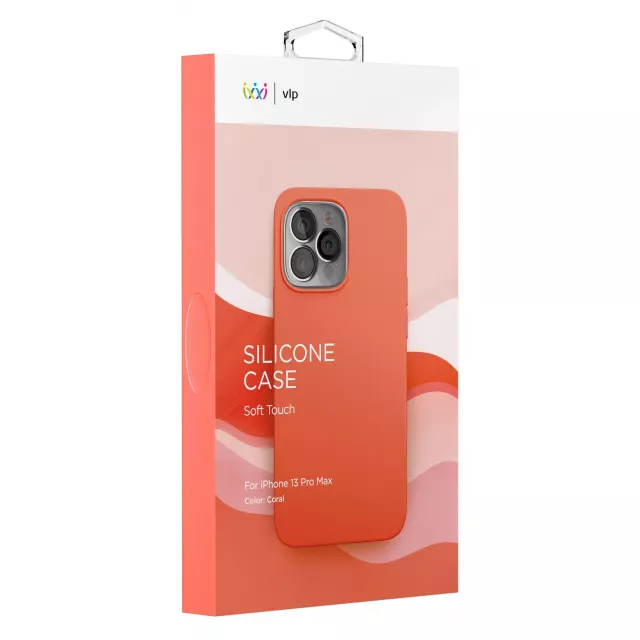 Чехол-накладка VLP Silicone Case для смартфона Apple iPhone 13 Pro Max (Цвет: Coral)