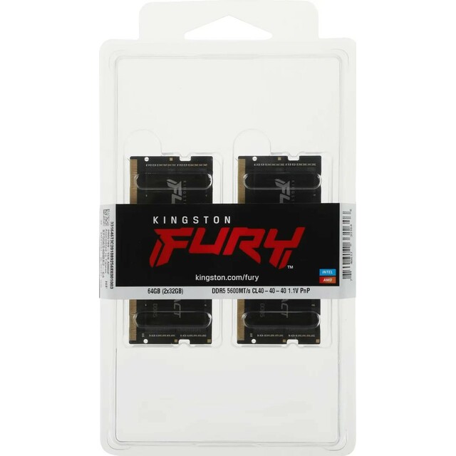 Память DDR5 2x32Gb 5600MHz Kingston KF556S40IBK2-64 Память DDR5 2x32Gb 5600MHz Kingston KF556S40IBK2-64