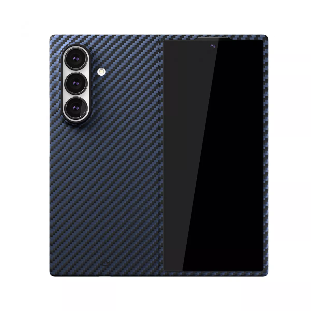 Чехол-накладка VLP Kevlar Сase MagSafe для Samsung Galaxy Z Fold 7 (Цвет: Dark Blue)