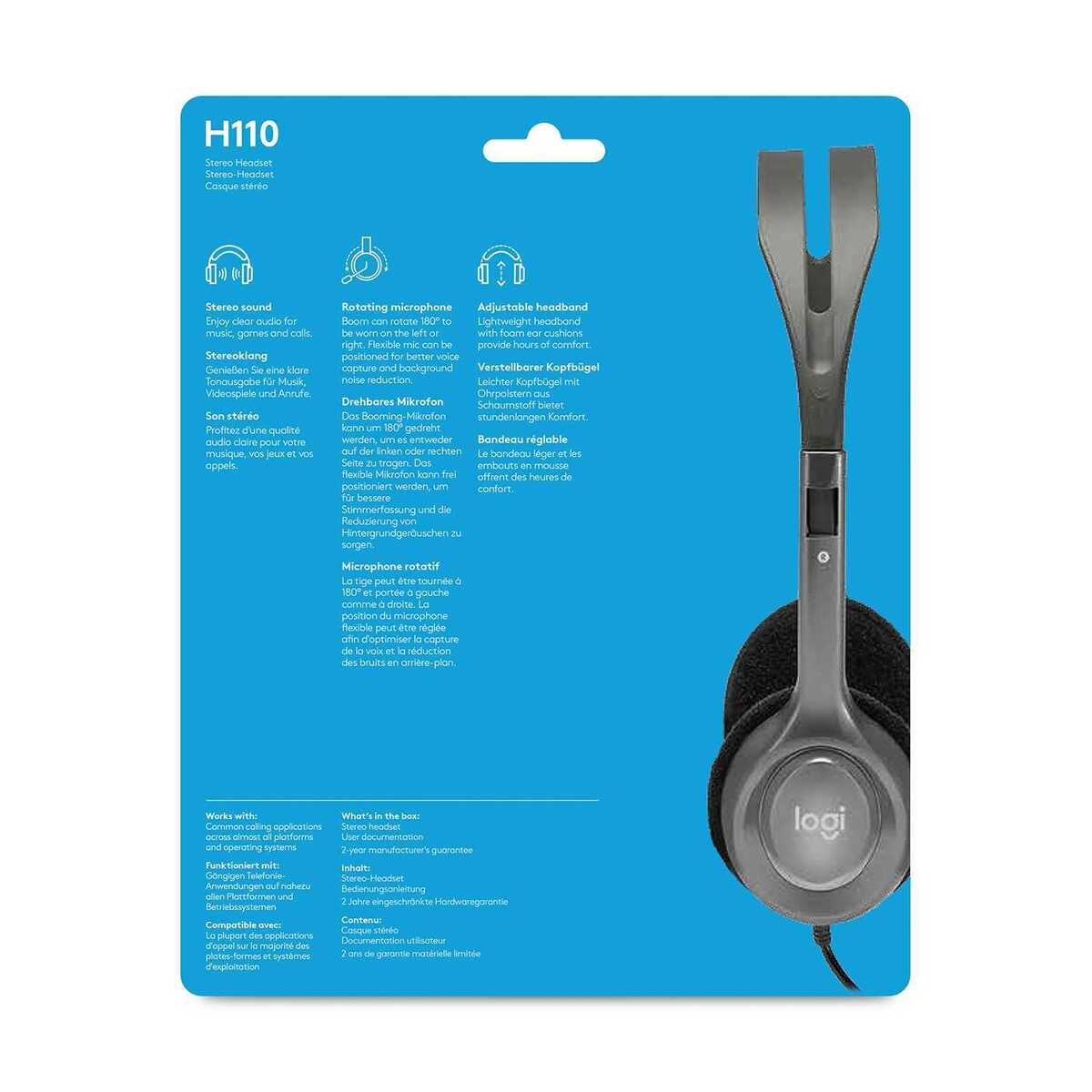 Компьютерная гарнитура Logitech Stereo H110 (Цвет: Silver)