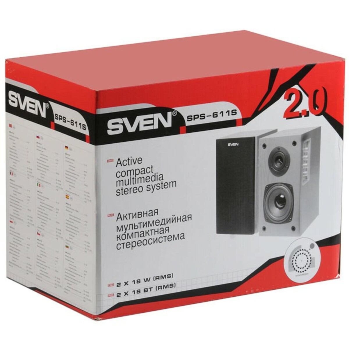 Колонки Sven SPS-611S 2.0 (Цвет: Black)