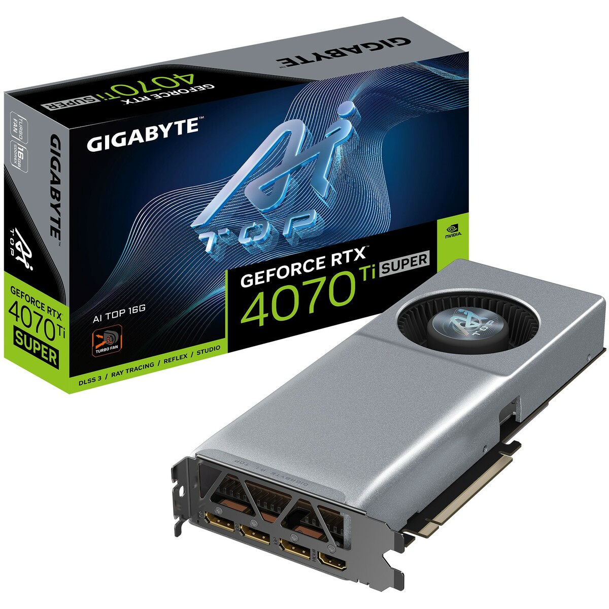 Видеокарта GIGABYTE GeForce RTX 4070 Ti Super AI TOP 16G (GV-N407TSAI TOP-16GD)