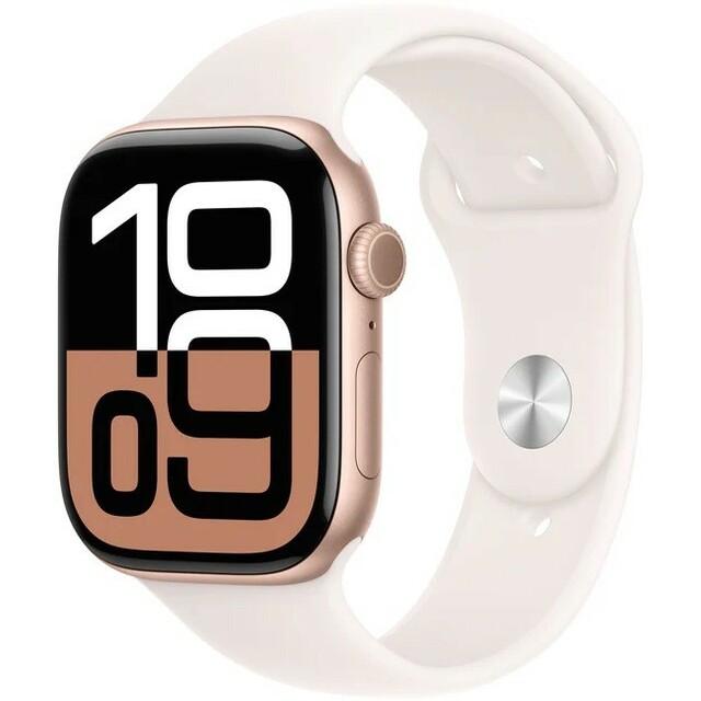 Умные часы Apple Watch Series 10 46mm Aluminum Case with Sport Band M / L (Цвет: Rose Gold / Light Blush)