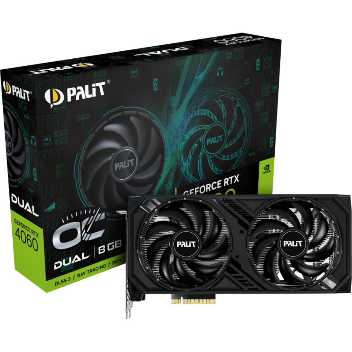 Видеокарта Palit GeForce RTX 4060 Dual OC 8G (NE64060T19P1-1070D)