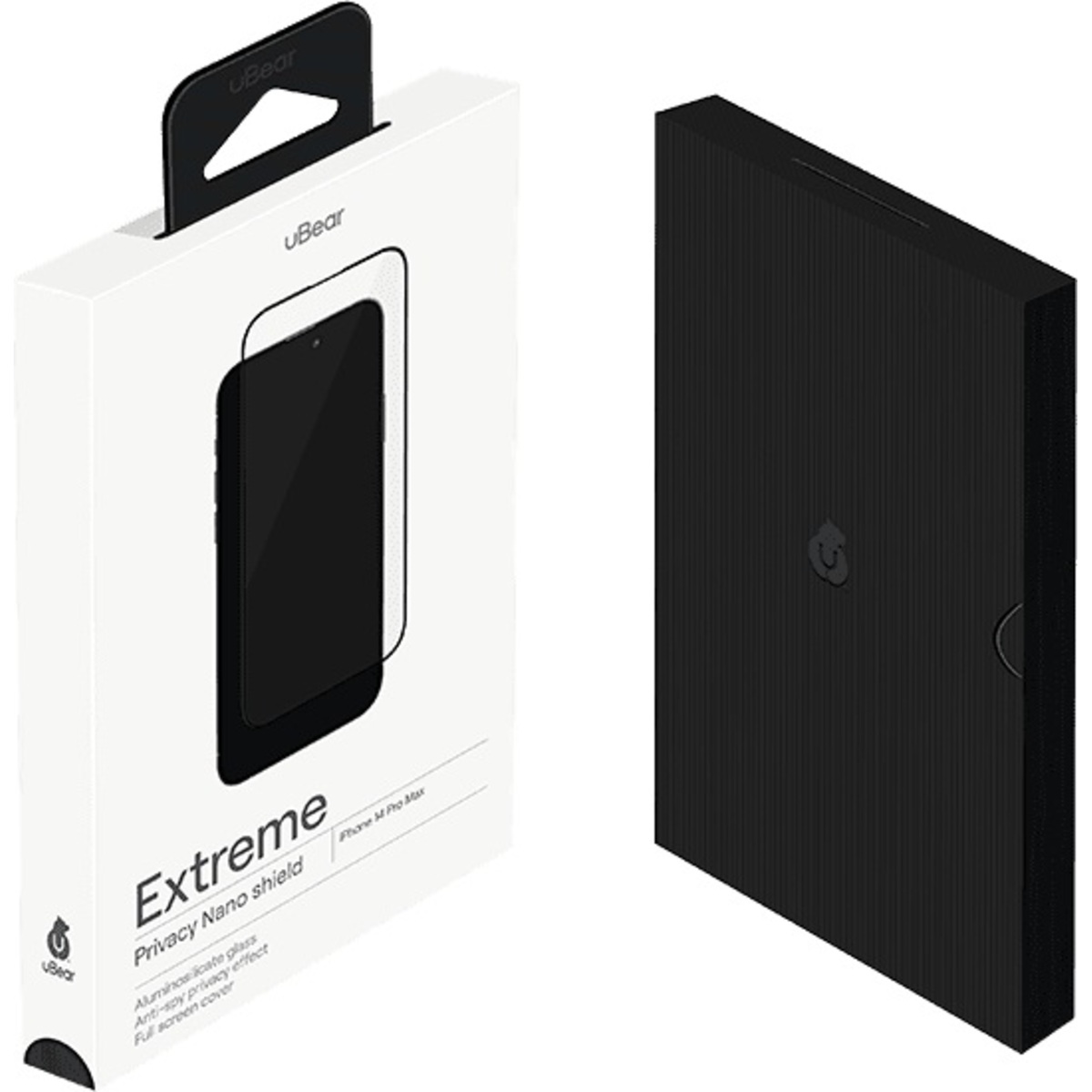 Защитное стекло uBear Extreme Privacy Nano Shield для iPhone 14 Pro Max, черный