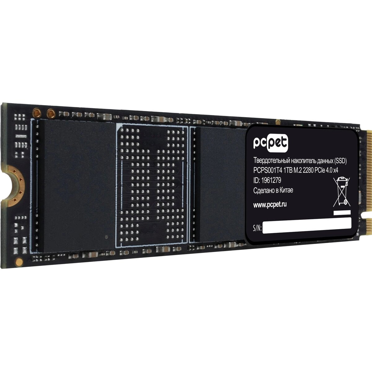Накопитель SSD PC Pet PCI-E 4.0 x4 1TB PCPS001T4 (OEM)