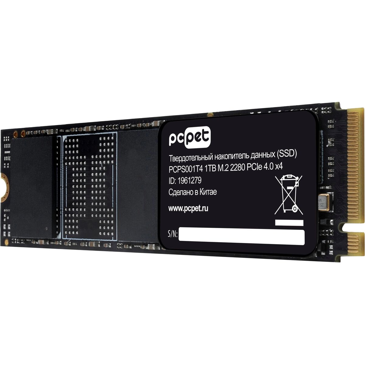 Накопитель SSD PC Pet PCI-E 4.0 x4 1TB PCPS001T4 (OEM)