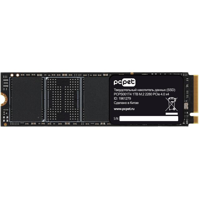 Накопитель SSD PC Pet PCI-E 4.0 x4 1TB PCPS001T4 (OEM)