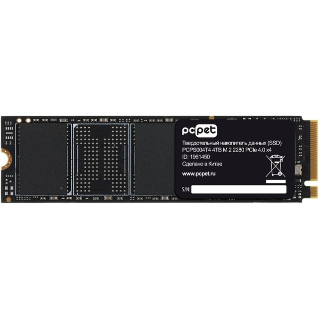 Накопитель SSD PC Pet PCI-E 4.0 x4 4TB PCPS004T4