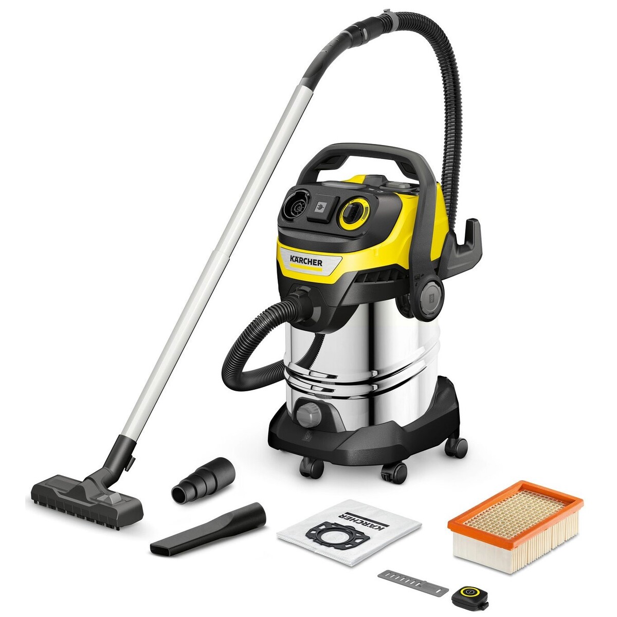 Строительный пылесос Karcher WD 7 Control P S 30 / 6 / 35 / T (Цвет: Yellow / Silver)