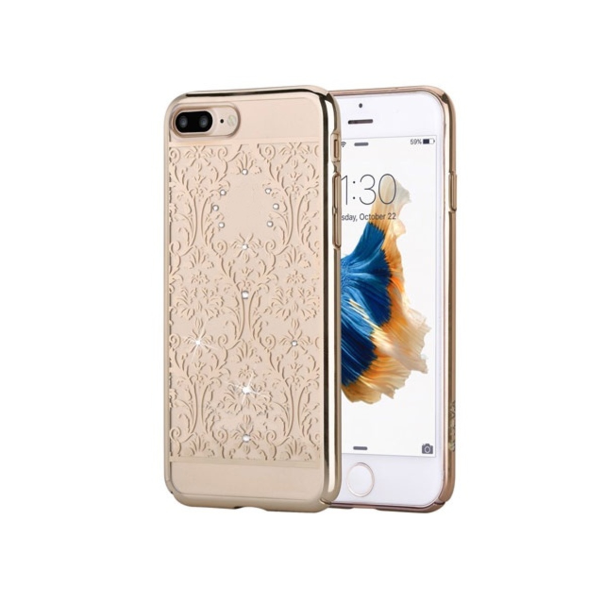 Чехол-накладка Devia Crystal Baroque для смартфона iPhone 7 Plus / 8 Plus (Цвет: Champagne Gold)