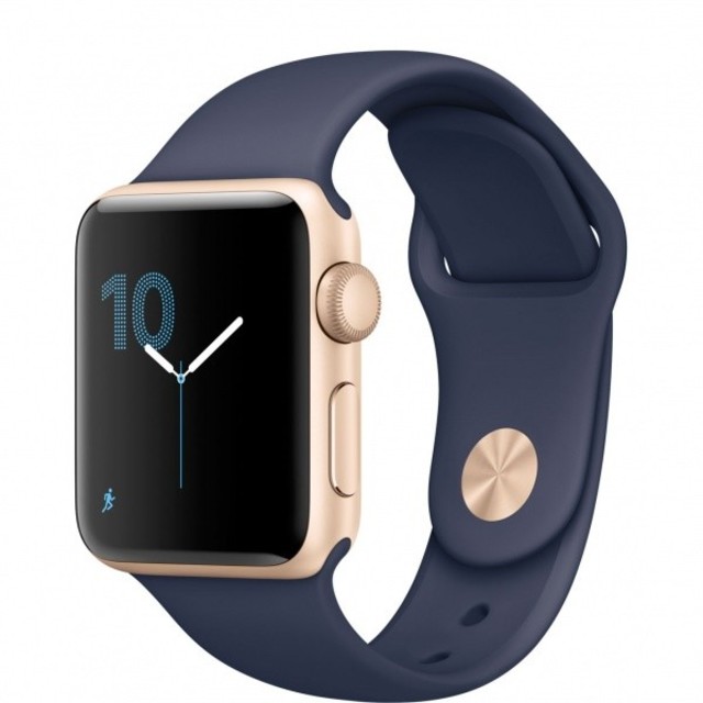 Умные часы Apple Watch Series 2 38mm Aluminum Case with Sport Band (Цвет: Gold / Midnight Blue)